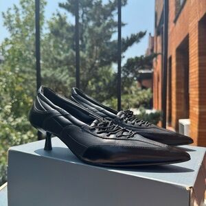 New Vagabond Lykke Sport Kitten Heel Pointed Toe Shoes in Black US 7 / EUR 37